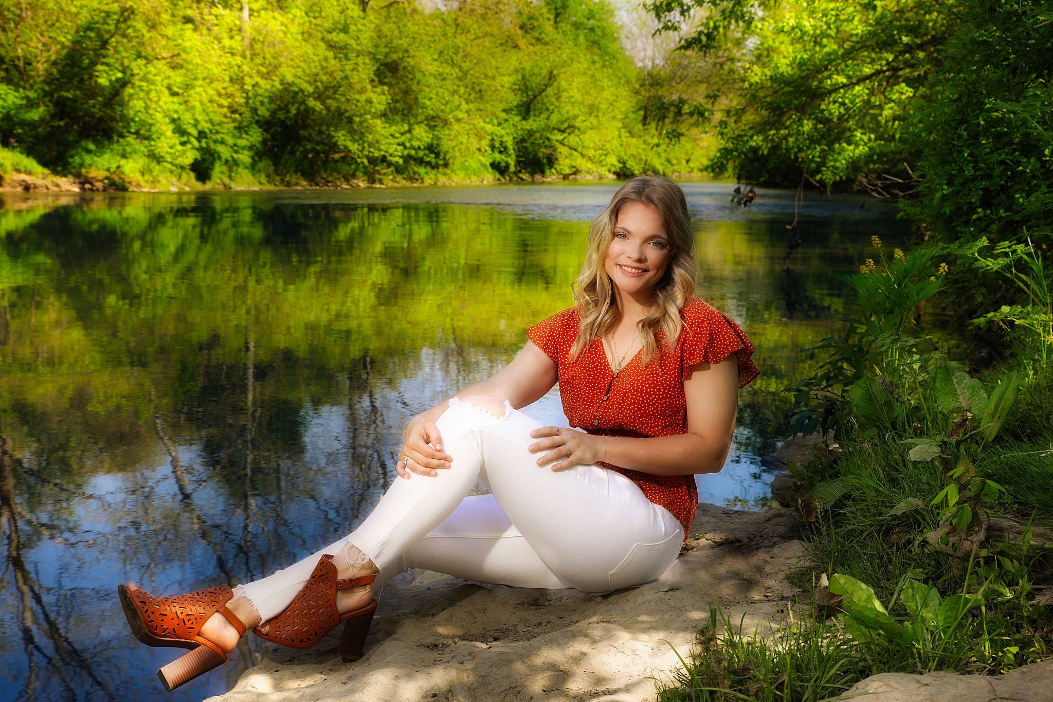 Senior portrait — Brie by the river in summer